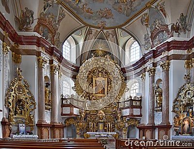 The church interior, Church of Our Lady of Consolation is a Roman Catholic parish church in Dobra Voda near New Castle Stock Photo