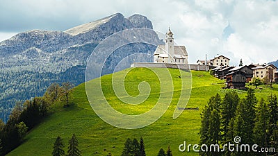 Church in the Italian Dolomites Stock Photo