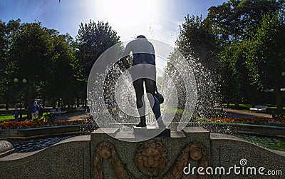 Park with Fontanne in Karlovy Vary Editorial Stock Photo