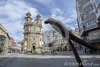 Church of La Peregrina in Pontevedra, Spain Editorial Stock Photo