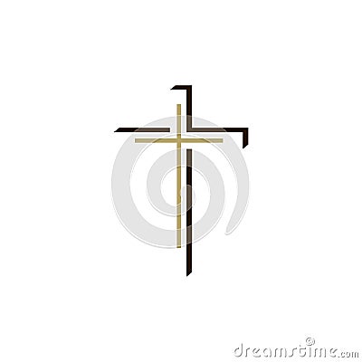 Church logo. Christian Cross Vector Illustration