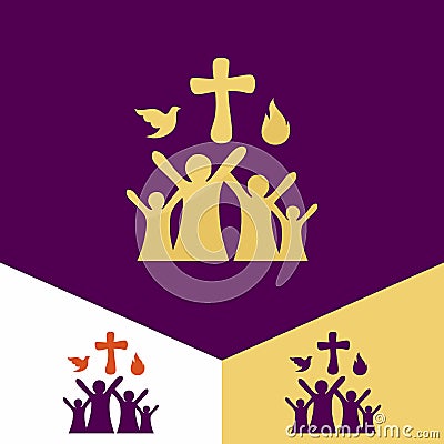 Church logo. Christian symbols. Church of God, faithful to the Lord Jesus Christ Vector Illustration