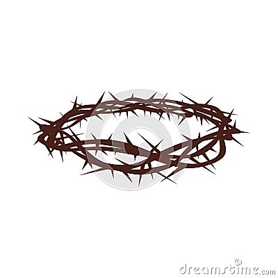 Church logo. Christian symbols. Crown of thorns. Vector Illustration