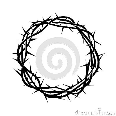 Church logo. Christian symbols. Crown of thorns. Vector Illustration