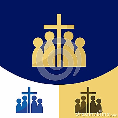 Church logo. Christian symbols. Ekklesia Lord Jesus Christ Vector Illustration