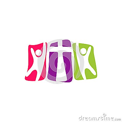 Church logo. Christian symbols. People worship the Lord Jesus Christ. Vector Illustration