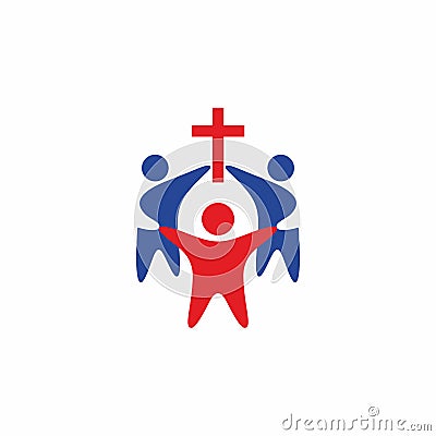 Church logo. Christian symbols. Unity in Jesus Christ Vector Illustration