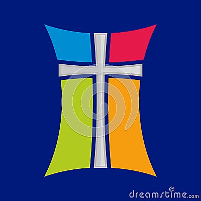 Church logo. Cross of Jesus Christ Vector Illustration
