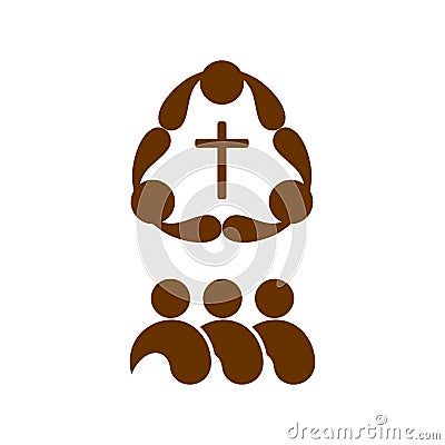 Church logo. People united by faith in God Vector Illustration