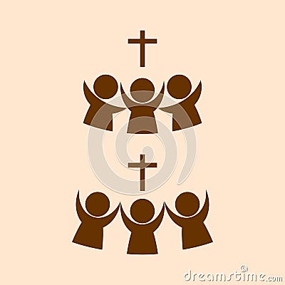 Church logo. People united by faith in God Vector Illustration