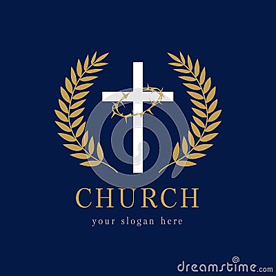 Church logo template. Vector Illustration