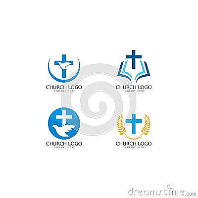 Church logo template vector icon illustration Vector Illustration