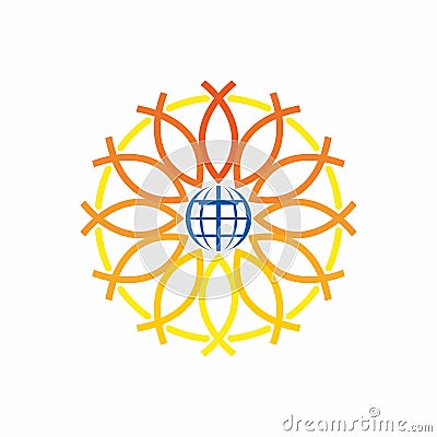Church logo. The unity of the universal church of Christ Vector Illustration