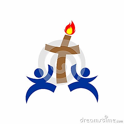 Church logo. Worshipers of Jesus Christ Vector Illustration