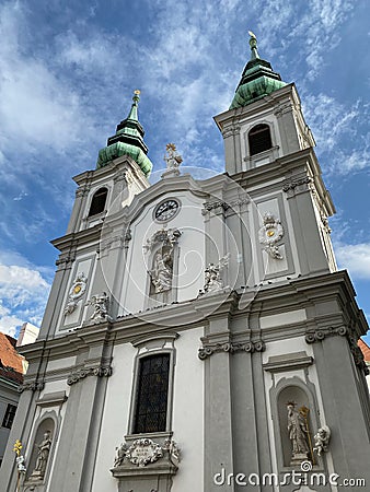 Church Of Mariahilf In Vienna Stock Photo