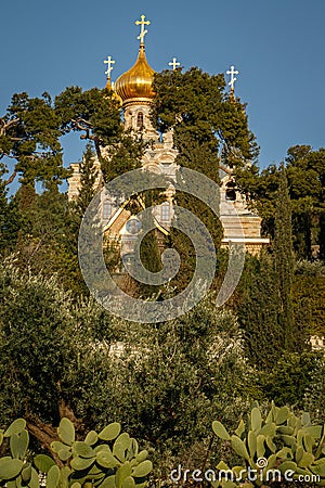 Church of Mary Magdalene in israeli Jerusalem Stock Photo