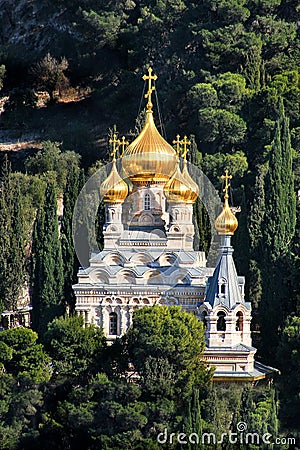 The Church of Mary Magdalene in Jerusalem, Israel. Stock Photo