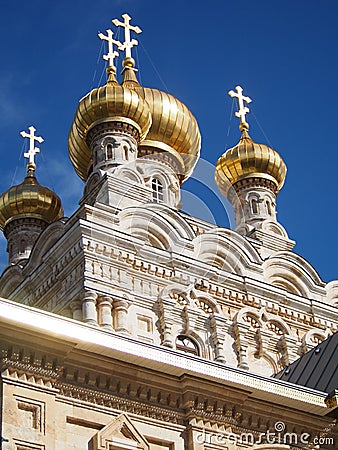 Church of Mary Magdalene in Jerusalem Stock Photo