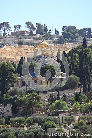 Church of Mary Magdalene, Mount of Olives Stock Photo