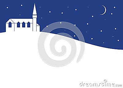 Church on moonlit night Stock Photo