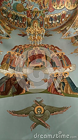Church murals in Kulikovo field, Russia Stock Photo