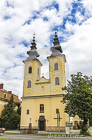 Church of Nativity of Mother of God in Michalovce, Slovakia Stock Photo