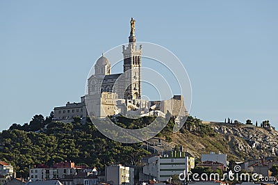 The church Notre Dame de la Garde of Marseille Stock Photo