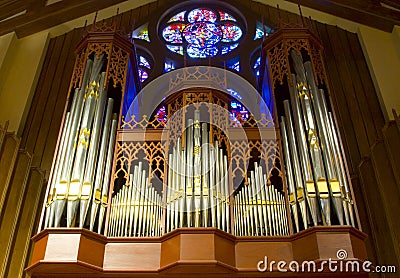 Church Organ Stock Photo