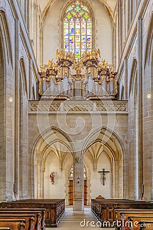 Church organ in Cathedral Kutna Hora. Czech Republic Editorial Stock Photo