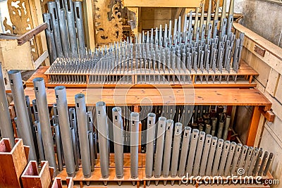 Church organ in Cathedral Kutna Hora. Czech Republic Editorial Stock Photo