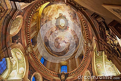 Church ornamental ceiling in Vienna, Austria Stock Photo