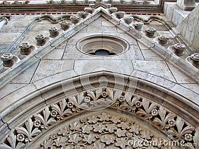 Church ornaments in the Buda Castle in Hungary, Budapest Stock Photo