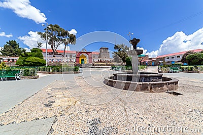 Church of our Lady of the Assumption, in Chucuito, Peru Stock Photo