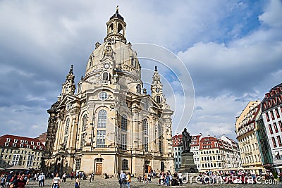 Church of Our Lady Frauenkirche in Dresden, Germany Editorial Stock Photo