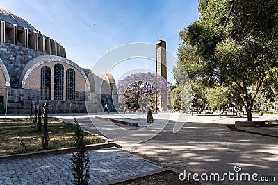 Church of Our Lady St. Mary of Zion Axum, Ethiopia. Editorial Stock Photo
