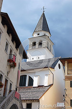 Church of Pieve di Cadore - Veneto Italy Stock Photo
