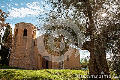 Church Pieve di Corsignano Pienza Tuscany Italy Stock Photo