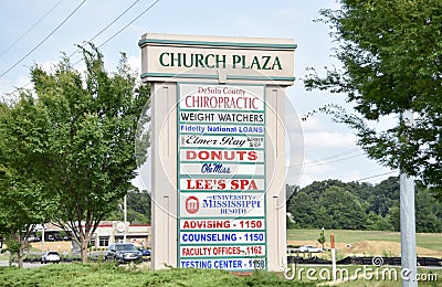 Church Plaza, Horn Lake, Mississippi Editorial Stock Photo