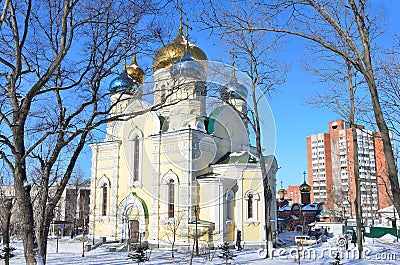 The Church of Pokrova Presvyatoy bogoroditsi in Vladivostok Stock Photo