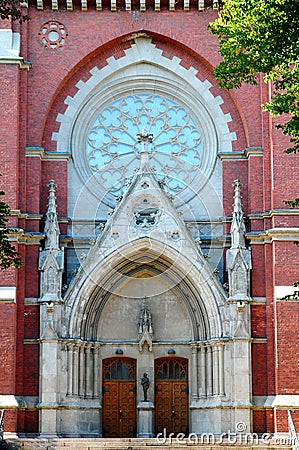 Church portal in helsinki Stock Photo