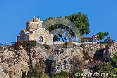 The Church of Profitis Elias is located in Protaras Cyprus Stock Photo