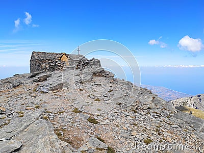 Church Prophet Elijah Olympos Stock Photo