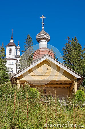 Church of the Resurrection at Mount Calvary on Anzersky Island. Solovky Islands, Russia Stock Photo