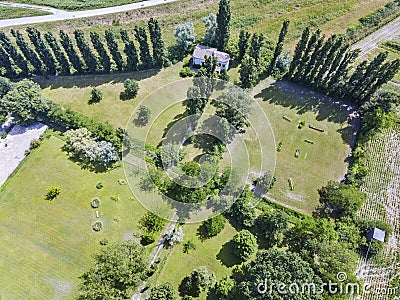 Church river Po, in Italy Stock Photo