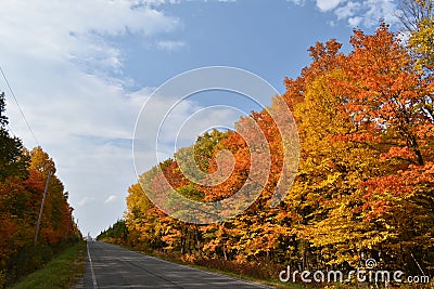 The Church Road in Autumn Stock Photo