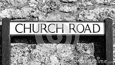 Church Road Street name plates Stock Photo