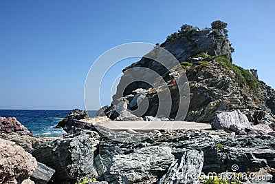 Church on the rock Stock Photo