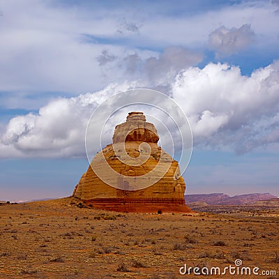 Church rock US highway 163 191 in Utah Stock Photo