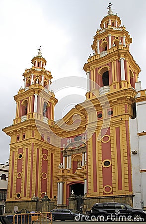 Church of Saint Ildefonso in city Seville Stock Photo
