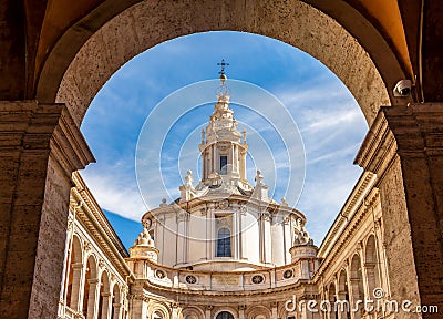 Church of Saint Ivo at La Sapienza (Sant'Ivo alla Sapienza) in Rome, Italy Stock Photo